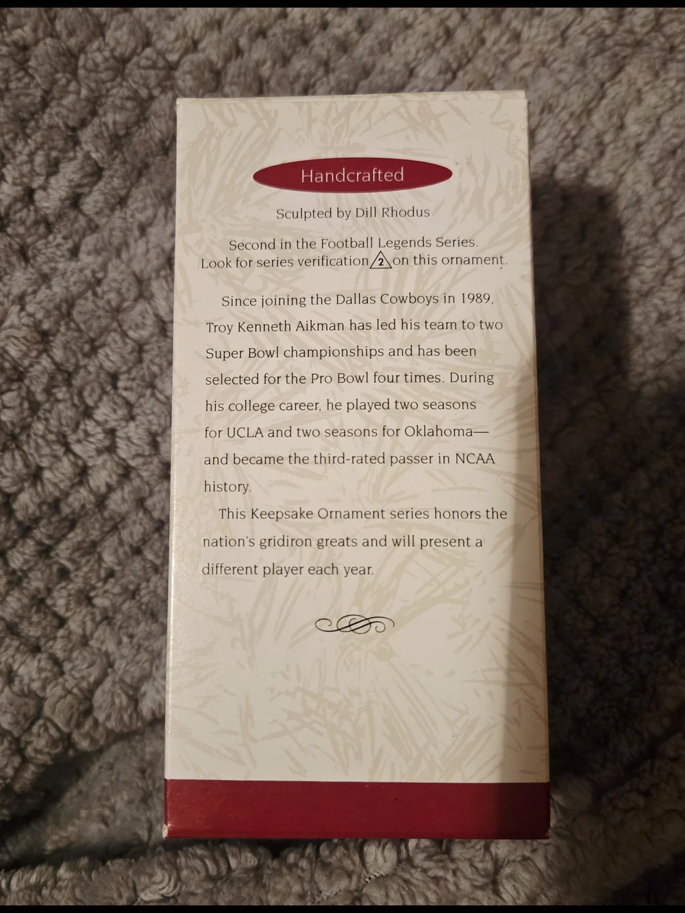 Dallas Cowboys 1996 Hallmark Troy Aikman Ornament and Card NIB